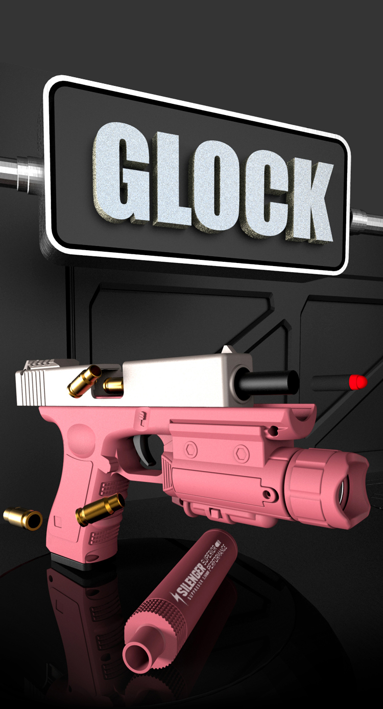 定制手自一体格洛克电动连发抛壳软弹枪下供弹g18模型男孩玩具枪手自