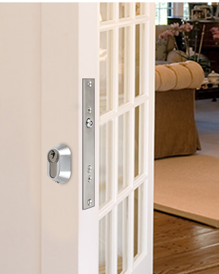 窄小有框玻璃门锁铝合金中锁地锁玻璃地弹门平开锁不锈钢门地插锁201