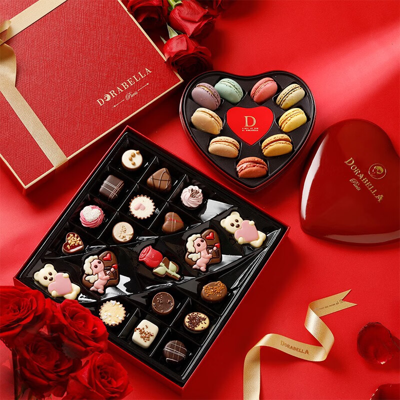 朵娜贝拉纯可可脂手工生巧巧克力礼盒装送男女友送闺蜜生日情人节礼物