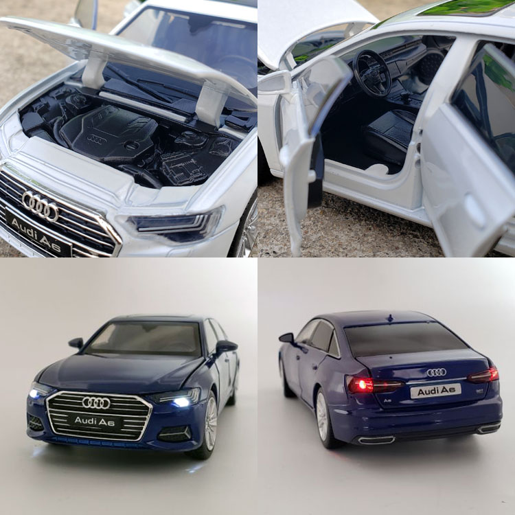 生日礼物1:32奥迪a8l仿真合金汽车模型金属车模型声光回力玩具车摆件