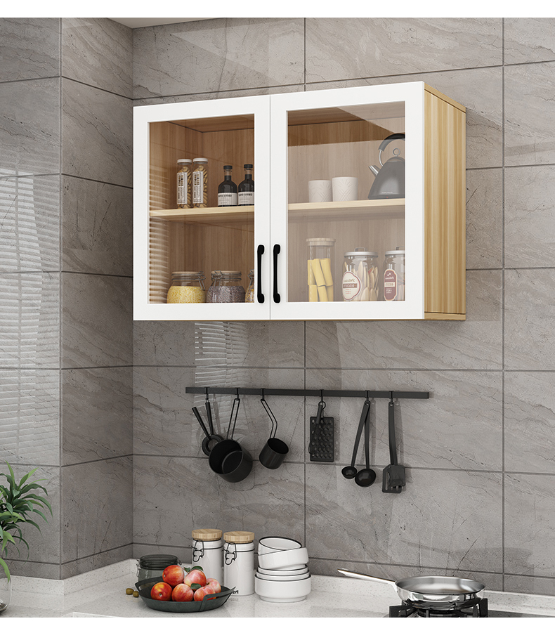 洗衣机上方吊柜定制透明玻璃厨房橱柜吊柜壁柜浴室卧室阳台橱柜壁挂柜