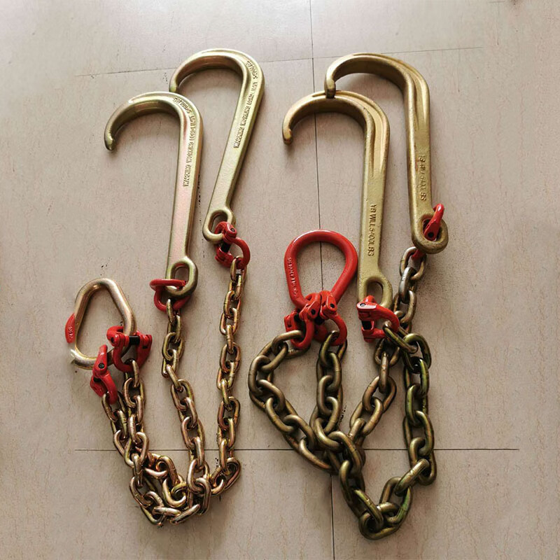 清障车救援车拖车钩挂钩吊链挂钩高强度锻压双链双钩5t金色