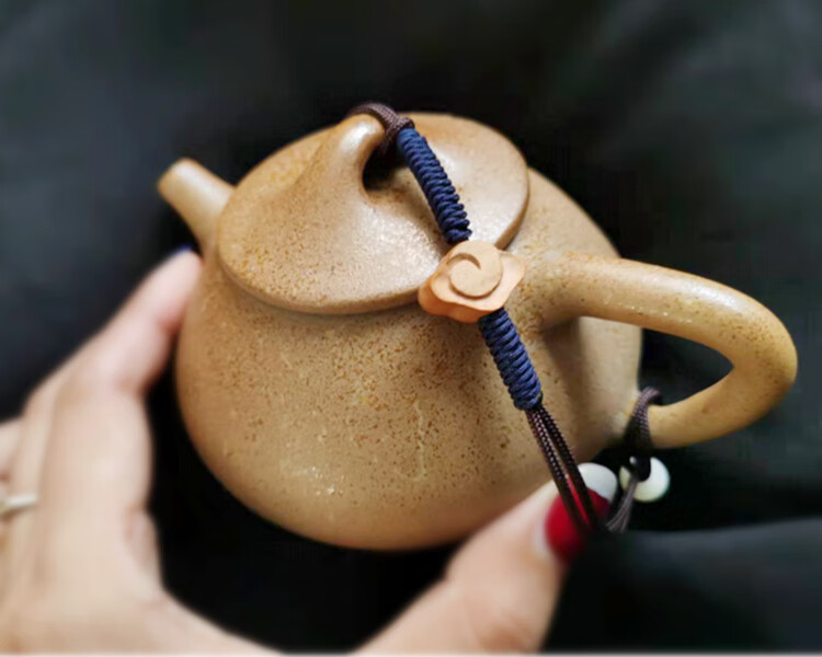 2022新款创意紫砂壶绳子 编绳手工编织茶壶绳 紫砂紫陶壶盖防摔绳石瓢