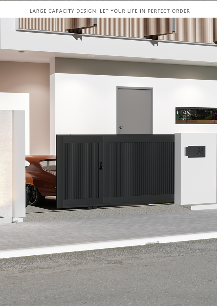 金鼎加庭院别墅平移门自动铁艺乡村双开大门乡村铝合金院子花园入户门