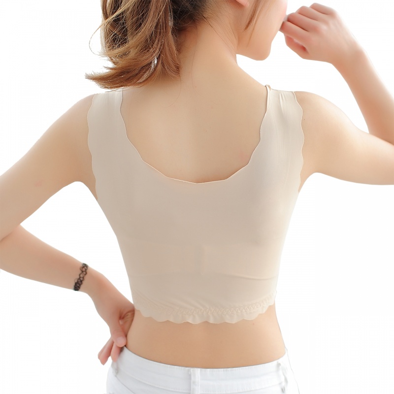 冰丝无痕打底防走光抹胸胖mm裹胸内衣学生大码内搭吊带背心女夏薄ss