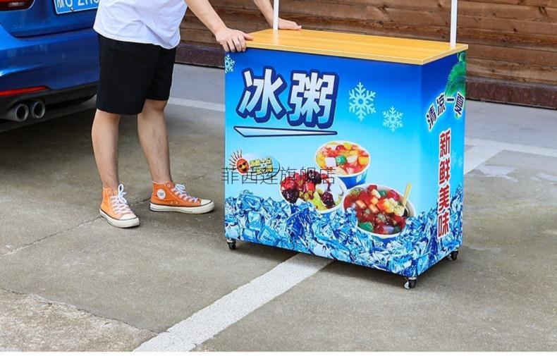 钵仔糕摆摊车小吃宣传推车手工移动折叠支架夏日钵仔糕冰粉摆摊车店名