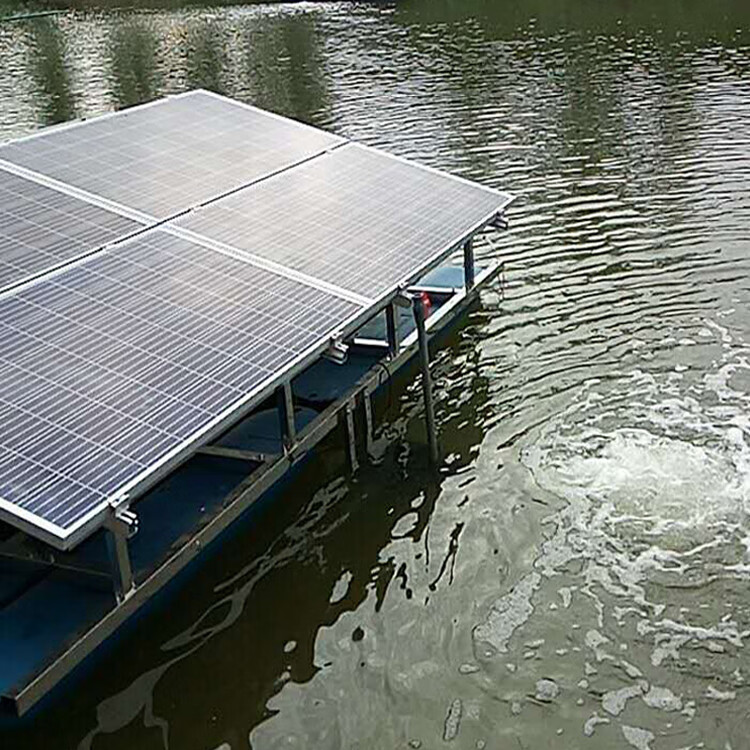 太阳能鱼塘增氧机 太阳能推流曝气机鱼塘叶轮式增氧泵48v无刷不锈钢