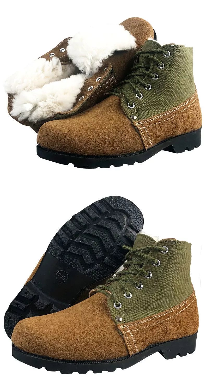 特战鞋防寒鞋3515冬季棉靴老式大头鞋保暖毛皮鞋耐磨防寒靴劳保东北