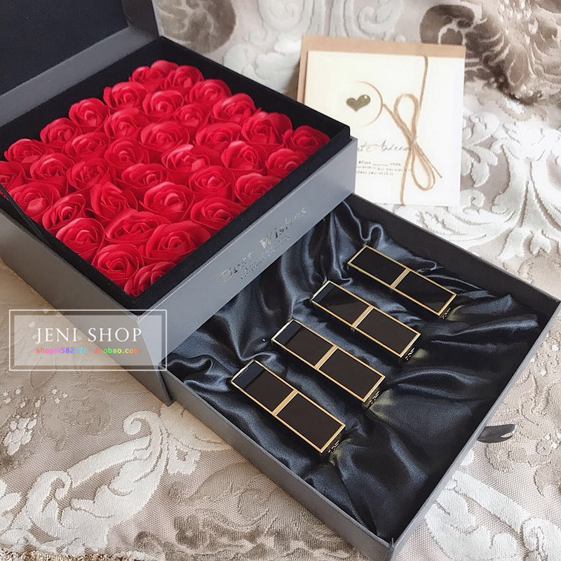 【七夕情人节礼物】tf汤姆福特口红礼盒套盒装 80生日情人节礼物 黑管