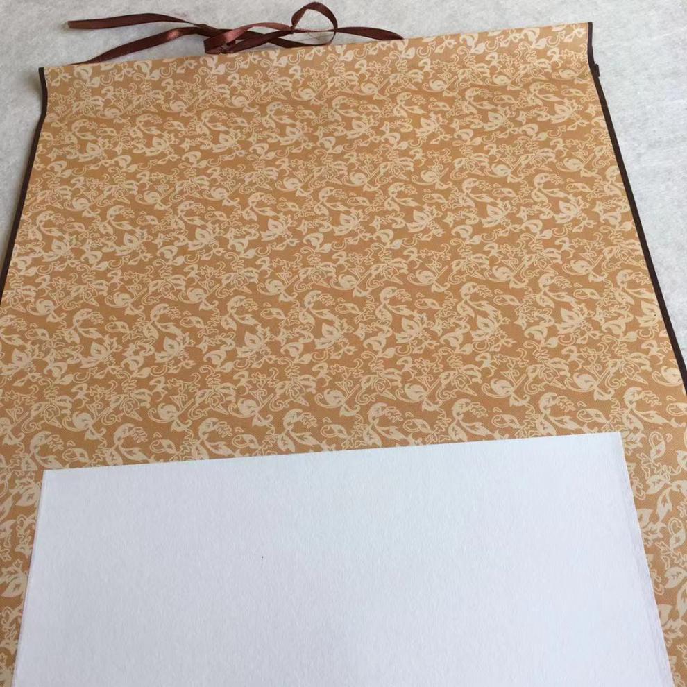 精选空白画轴仿绫四尺空白卷轴挂轴横幅书法作品纸半生熟国画装裱字画