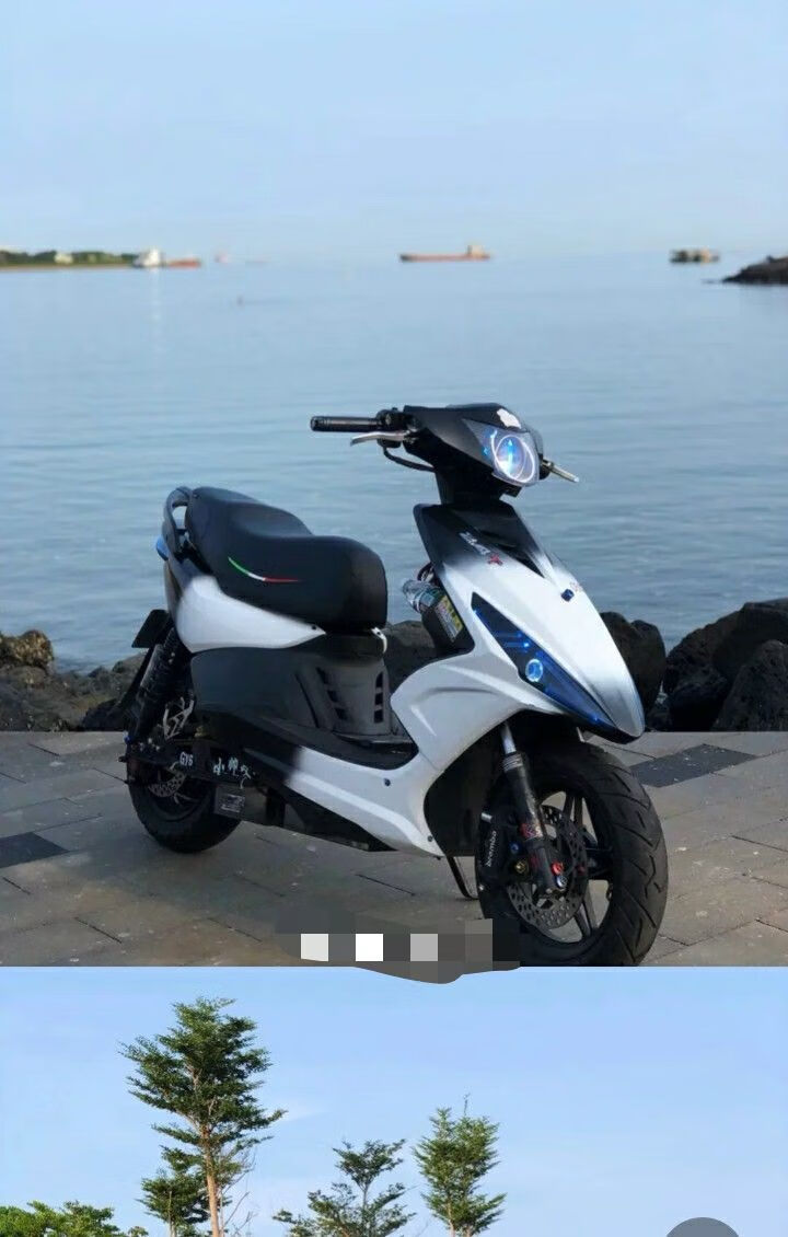 网红款配套三阳鬼一双拼渐变黑白车壳全套定制摩托车鬼火一代外壳