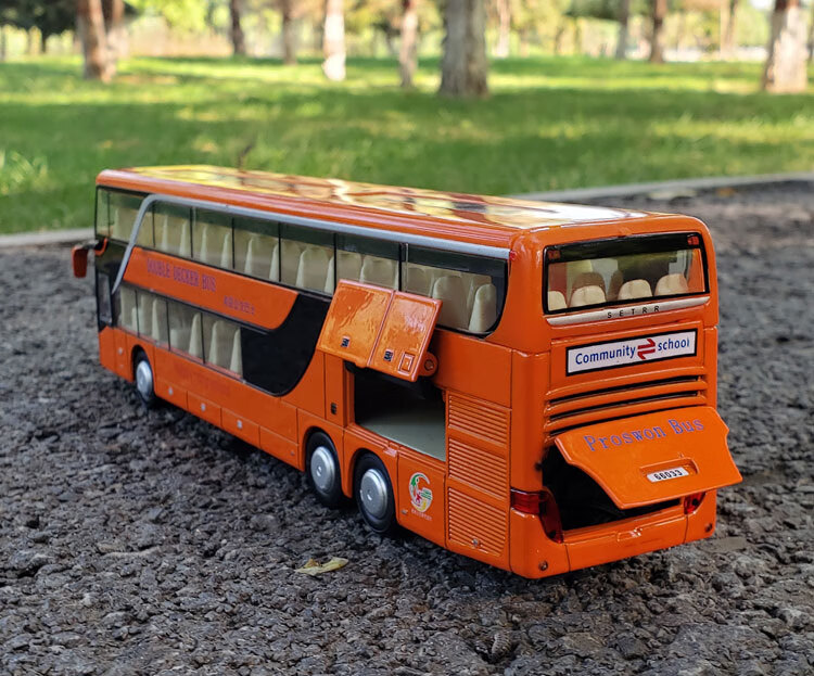 合金双层巴士模型仿真公交车玩具旅游巴士车客车合金大巴车玩具车