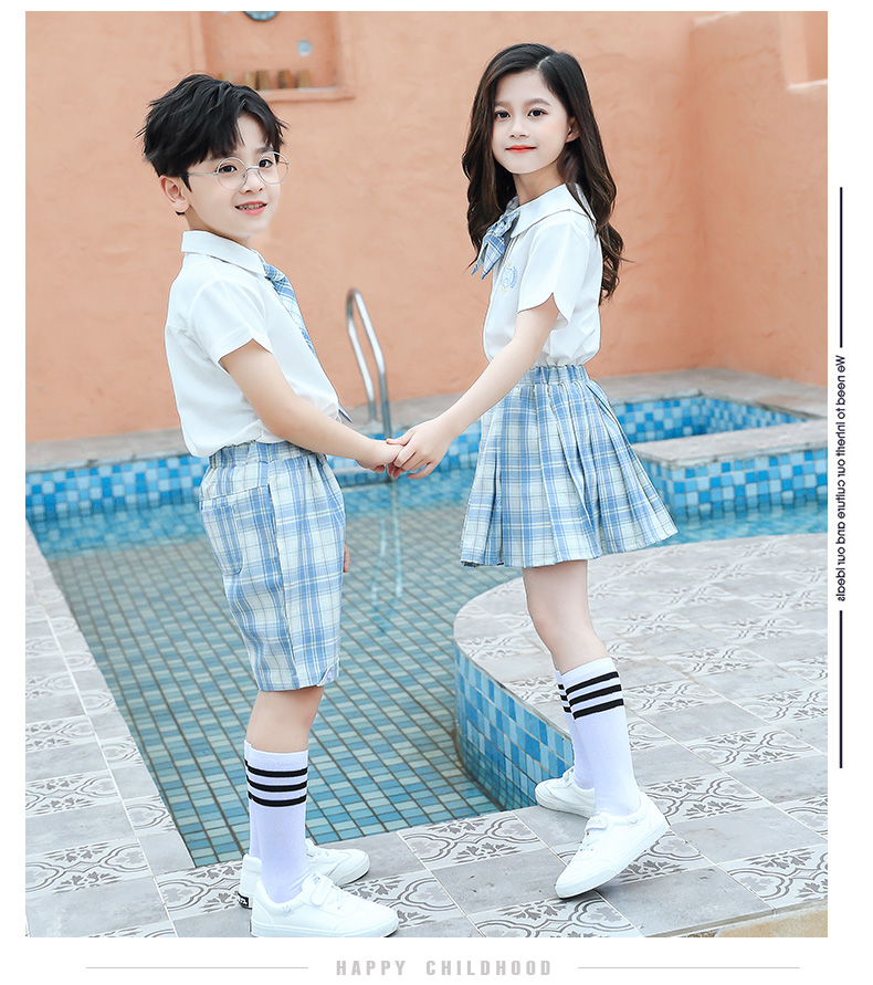 jk小学生男生校服套装制服学院风幼儿园男女儿童班服毕业照服夏装短袖