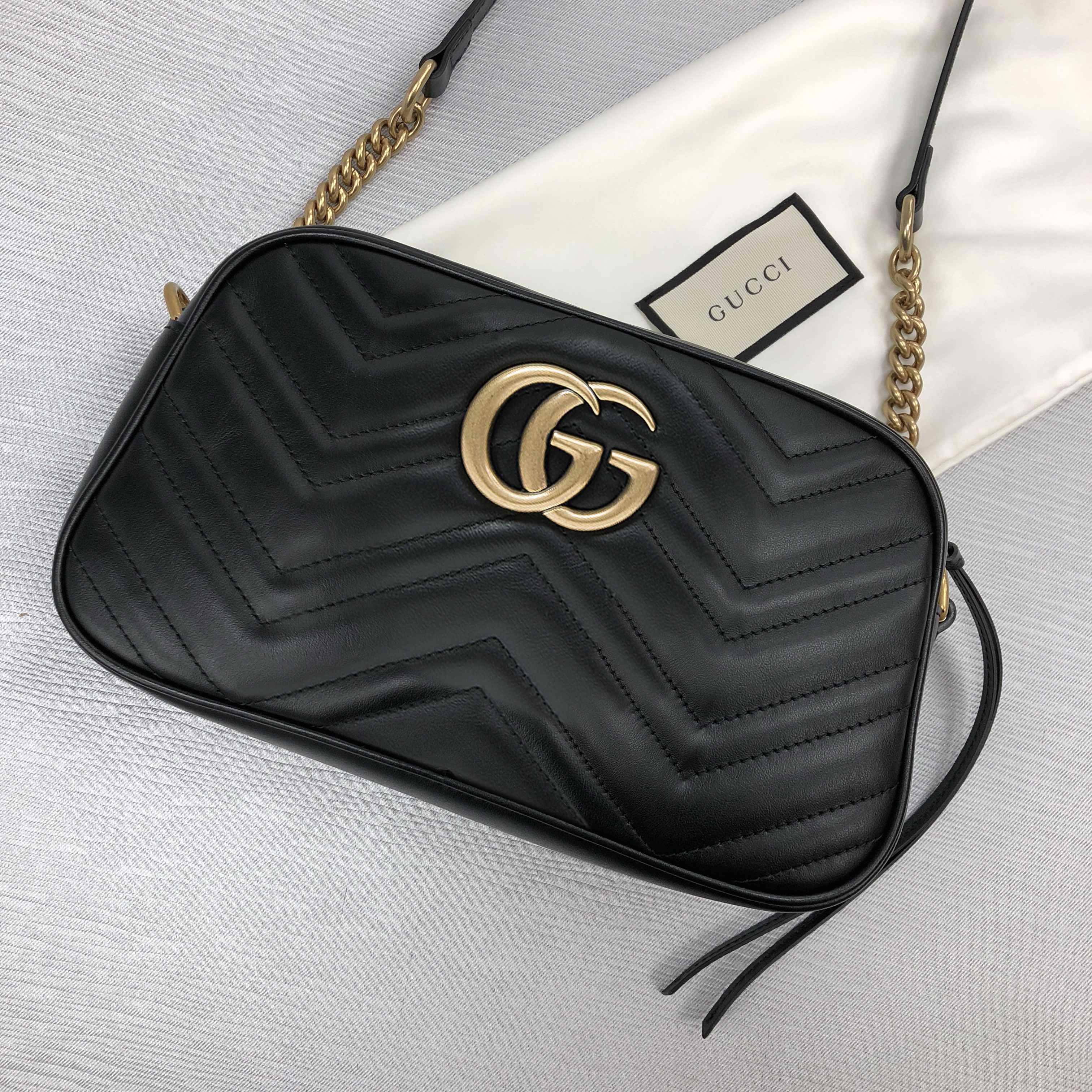 七夕节gucci古驰女包女士ggmarmont系列大号单肩斜挎包相机包447632