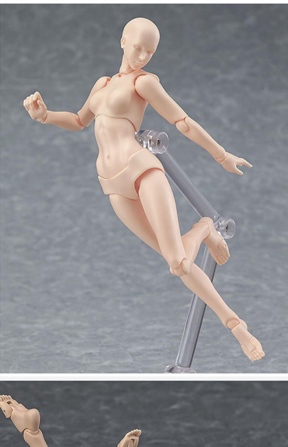 2022新品shf素体人体模型美术绘画参考男女工具摆件figma关节可动人偶