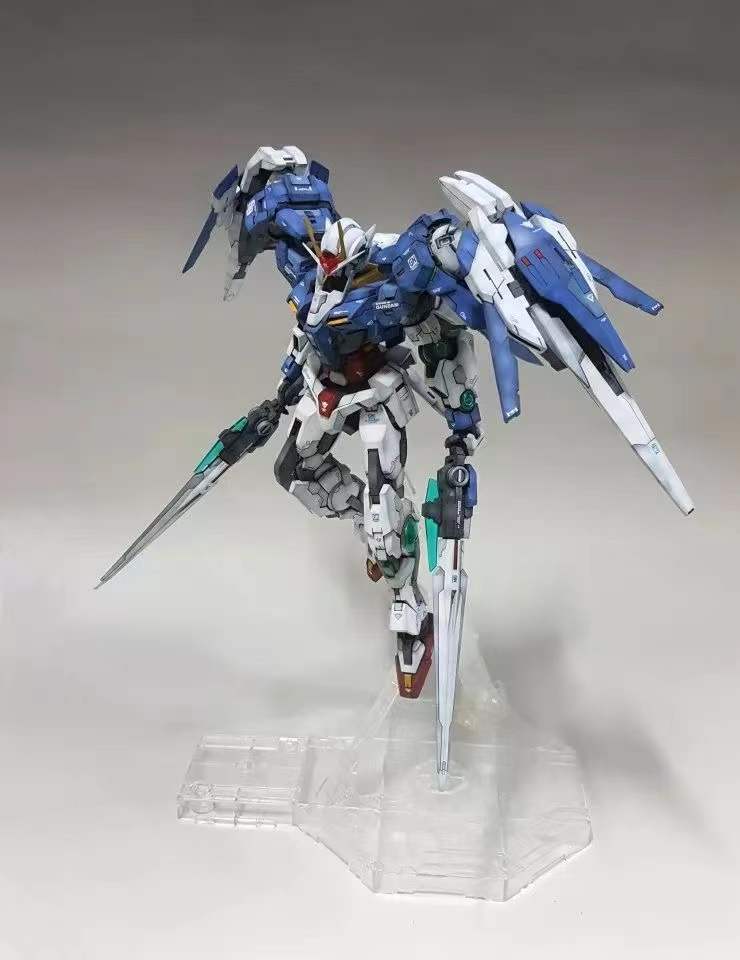 万代高达gundam拼插拼装模型 高达模型mg七剑00r强化模组00q全刃式带