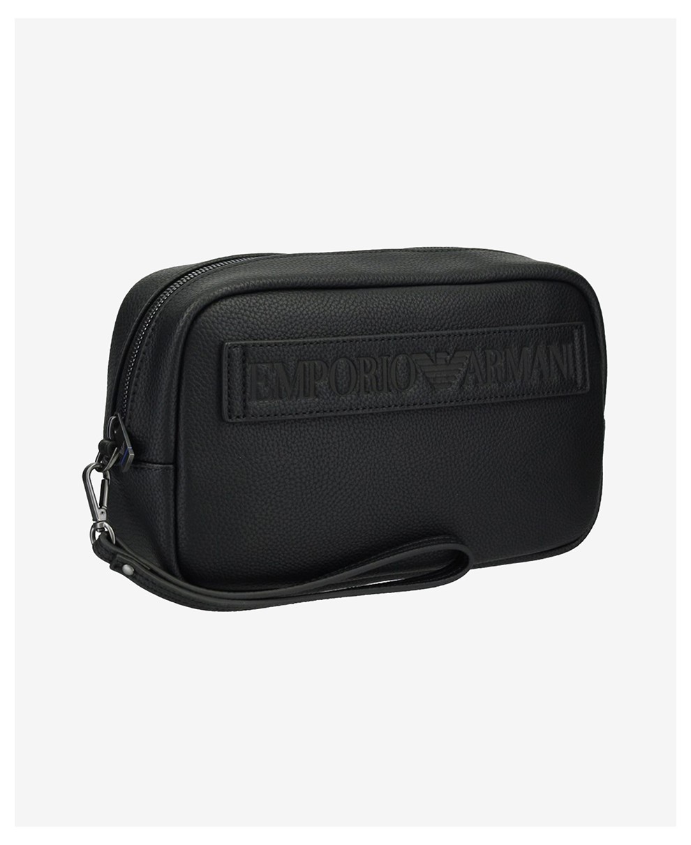 emporio armani 安普尼奥 阿玛尼 男女同款logo浮雕人造革手拿包