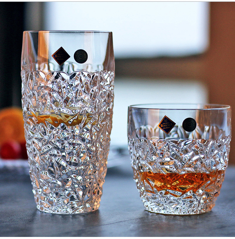 捷克进口bohemia水晶玻璃杯家用水杯绿茶杯牛奶杯子果汁杯啤酒杯395ml