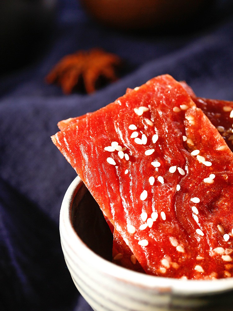 靖江猪肉脯1000克2斤装猪肉铺干小吃零食肉类零食2斤孜然味共10袋猪肉