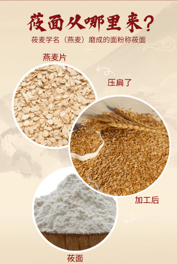 张家口特产纯莜面裸燕麦全粉 带皮:纯莜面(老工艺好味道) 8斤【图片