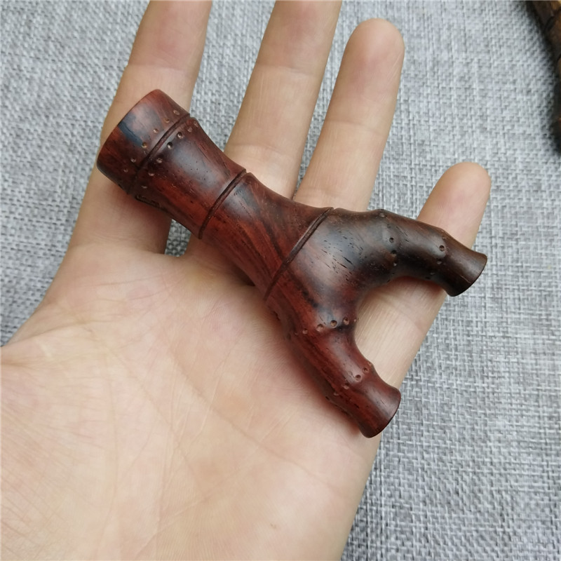 纯手工有手感 木雕弹弓竹节造型实木扁皮筋专用弹弓纯手工雕刻木头弓