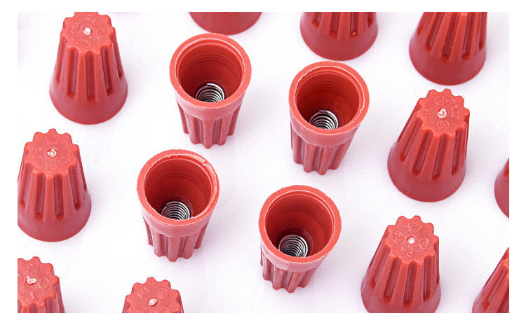 螺旋式压线帽红色塑料电全接线端簧电线接头旋转式接线帽p11000只装