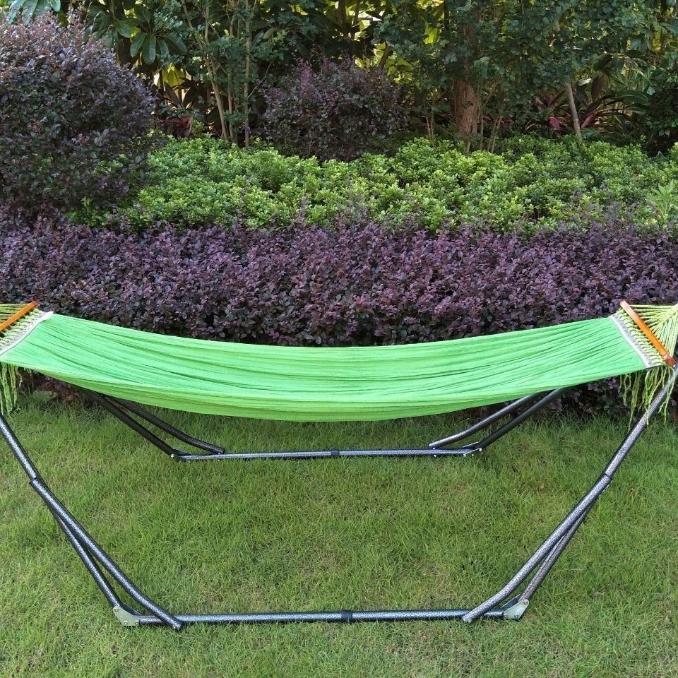 吊床户外秋千黑支架阳台办公室午休摇掎成人折叠网床方便休闲床单单买