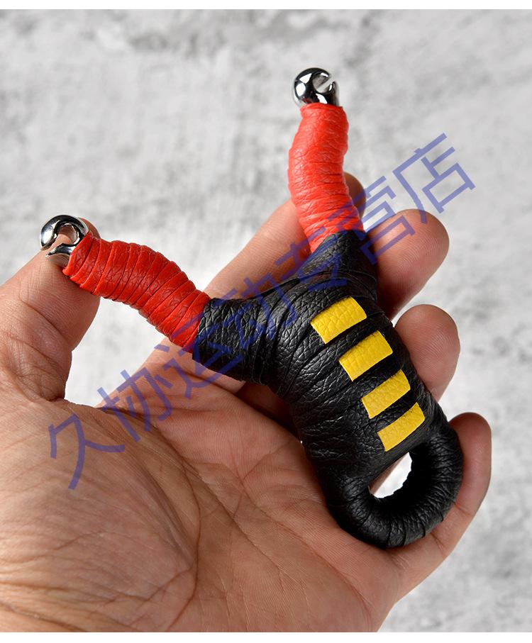 弹弓大顶卡过顶单卡铁手卡球弓打鱼弓圆皮筋扁皮两用铁手5付2050内穿