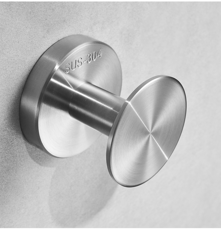 304不锈钢单钩圆形挂钩衣帽衣服毛巾卫生间浴室排钩墙壁挂架衣钩小