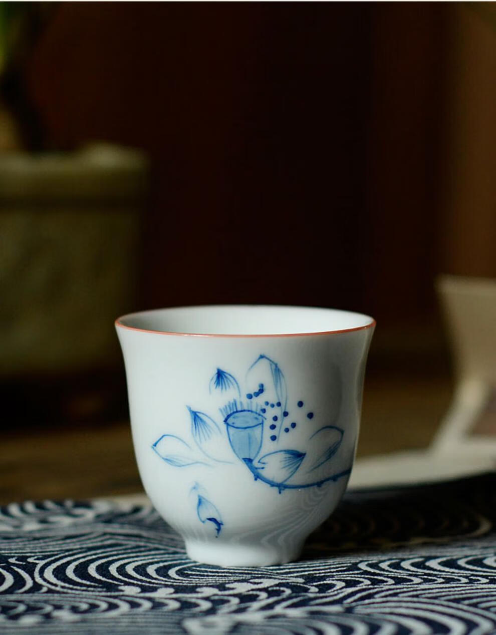 中式古风陶瓷家用手绘一两白酒杯果酒杯清酒杯一口老酒馆酒杯酒盅