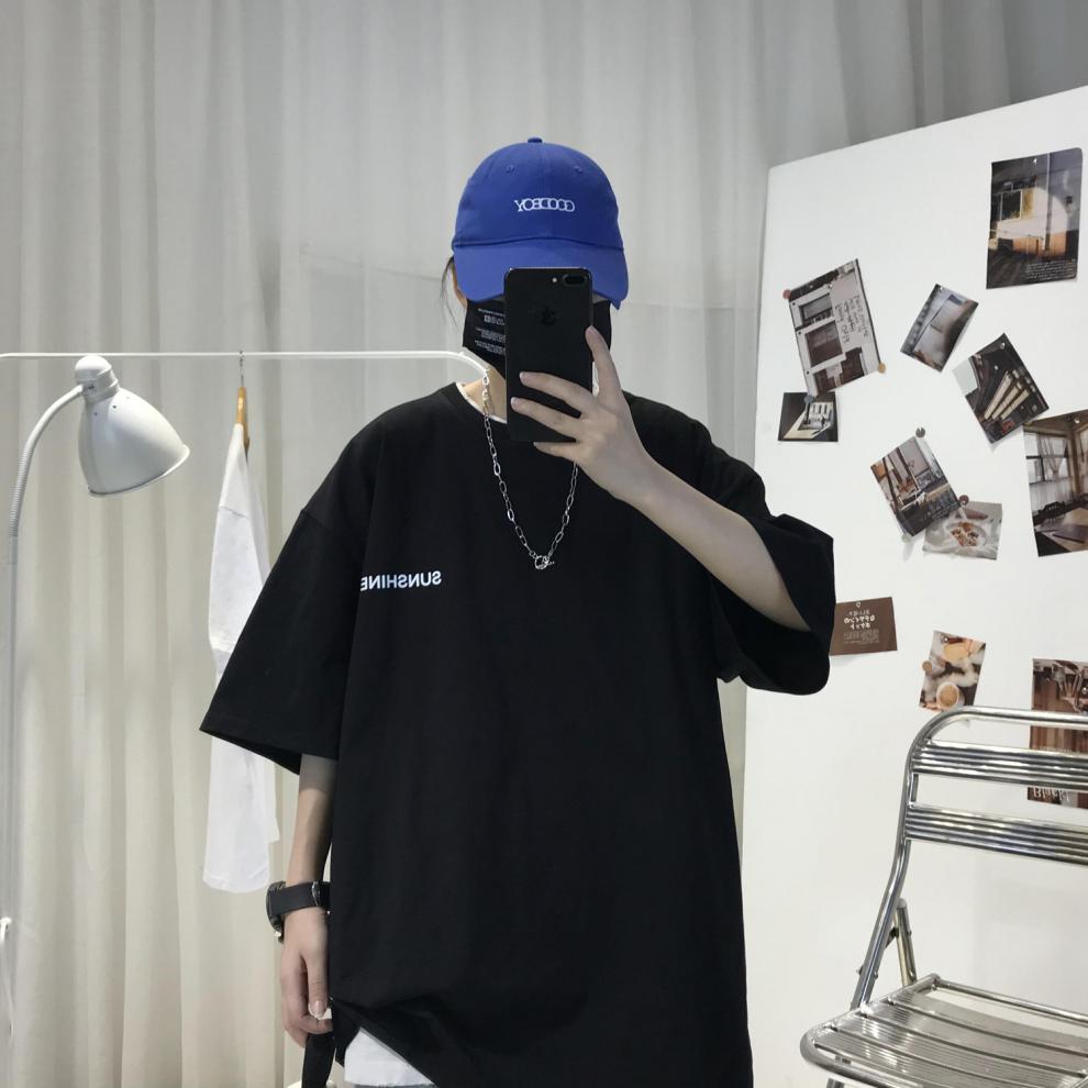 独立至潮男t恤设计感小众夏季潮牌白色短袖宽松百搭上衣ins潮流港风