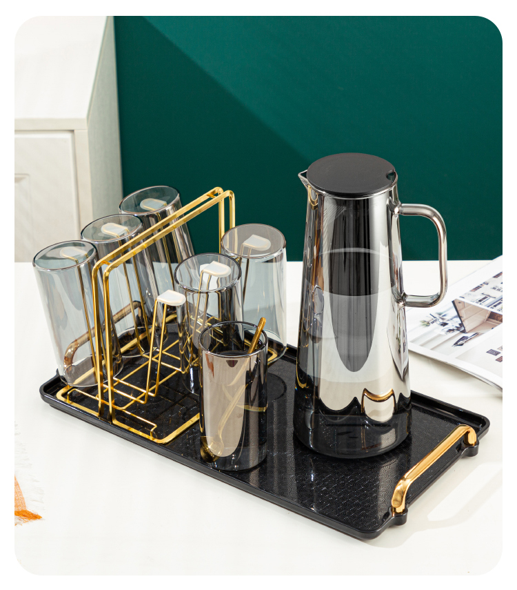 水具套装杯具套装家用北欧简约北欧ins风玻璃杯套装轻奢杯具茶杯水杯