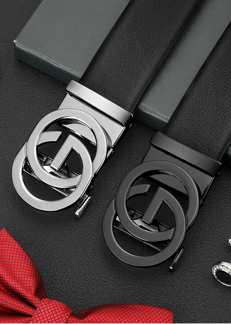 ck皮带皮带男士自动扣新款休闲腰带纯牛皮裤带潮ck男士皮带时尚压花