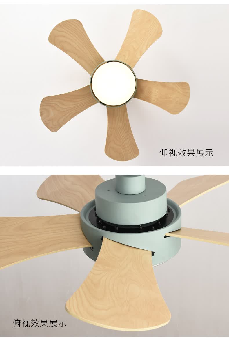 灯餐厅风扇灯家用客厅带灯的儿童电扇小型卧室北欧吸顶吊扇灯大风力 b