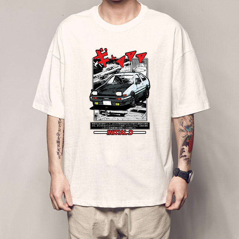 舒裟 头文字d衣服t恤男藤原拓海藤原豆腐店短袖头文字dt恤高桥凉介