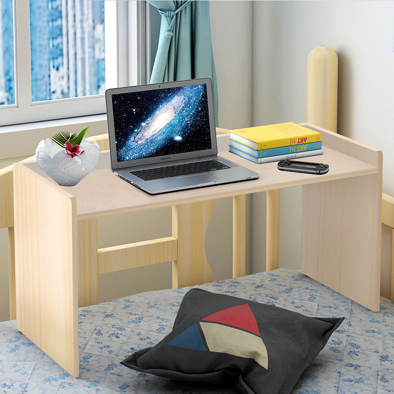 电脑桌办公书桌床上书桌组装木板宿舍床上书桌带抽屉上铺加高床头书桌