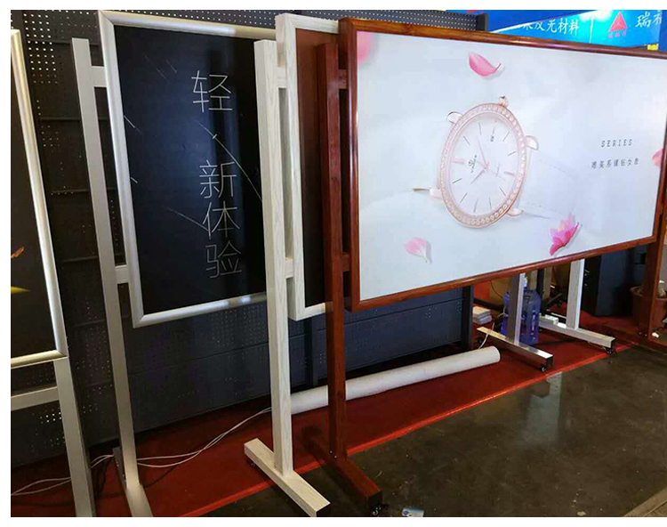 可移动宣传栏定做不锈钢铝合金室内可移动校园橱窗展板看板架子室外