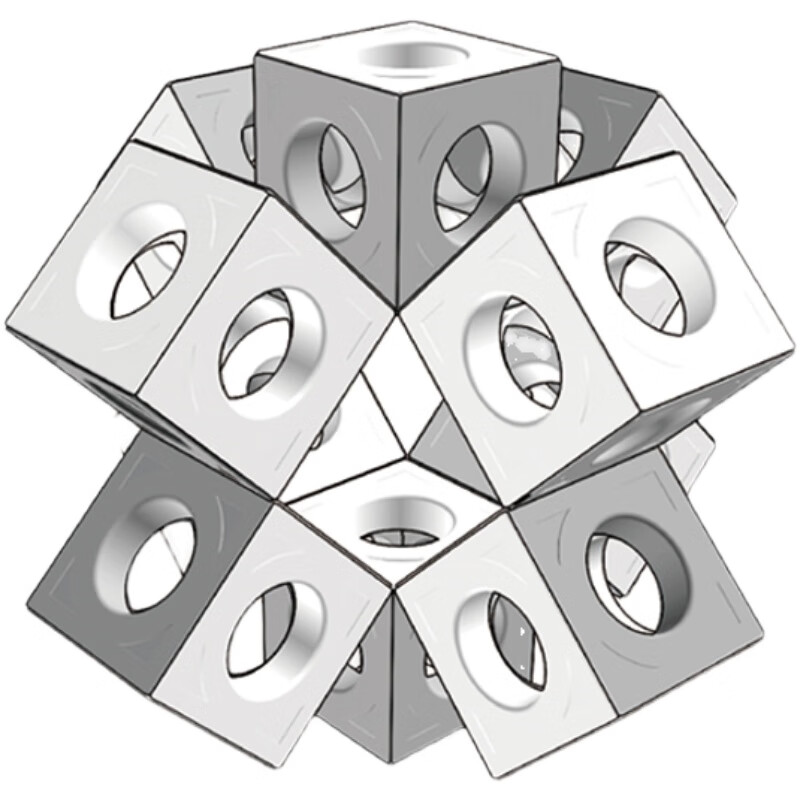 幽灵魔方 创意拼接魔方立方体空间思维空间建模互动玩具 s3灰色版127