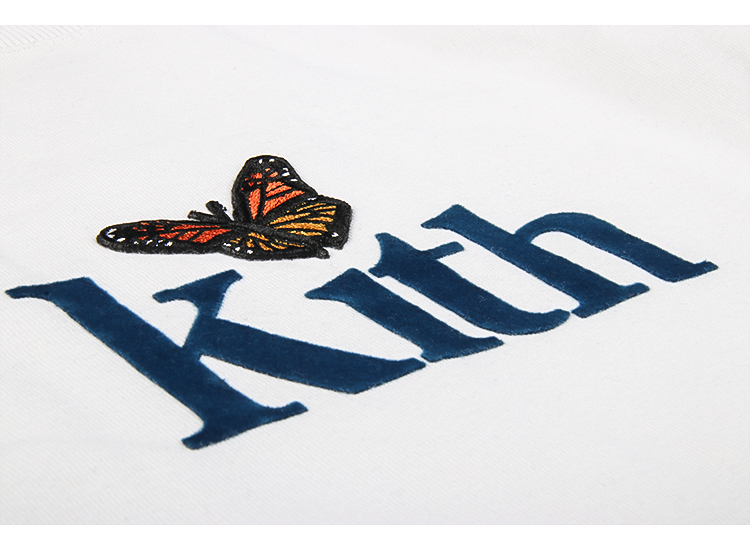 defansar tee蝴蝶刺绣植绒logo短袖男t恤女 白色 s【图片 价格 品牌