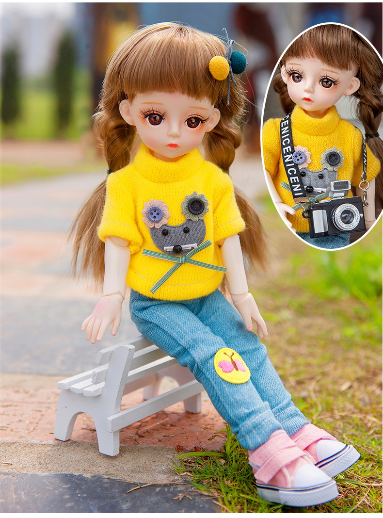 娃娃芭比娃娃大换装30厘米洋娃娃bjd实心关节换装生日新年礼物女孩