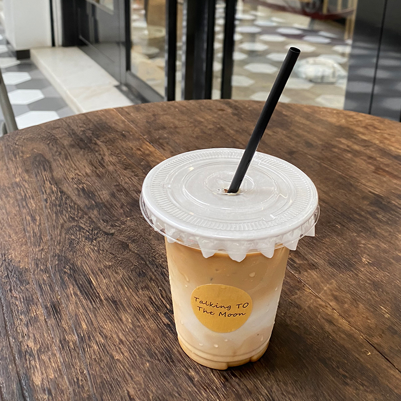 日韩ins风网红奶茶杯一次性咖啡打包杯水果柠檬茶外卖杯pet19cm乳白