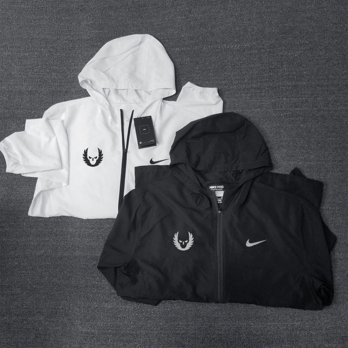 大迫杰速干透气防风防沙运动跑步户外连帽长袖风衣外套 墨灰色 m码