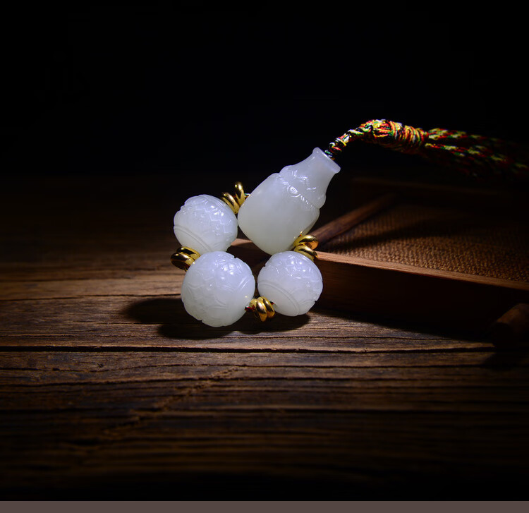 和田玉三通佛头套装塔吊坠 玉石莲花项链情侣颈饰菩提手串配珠 三通26