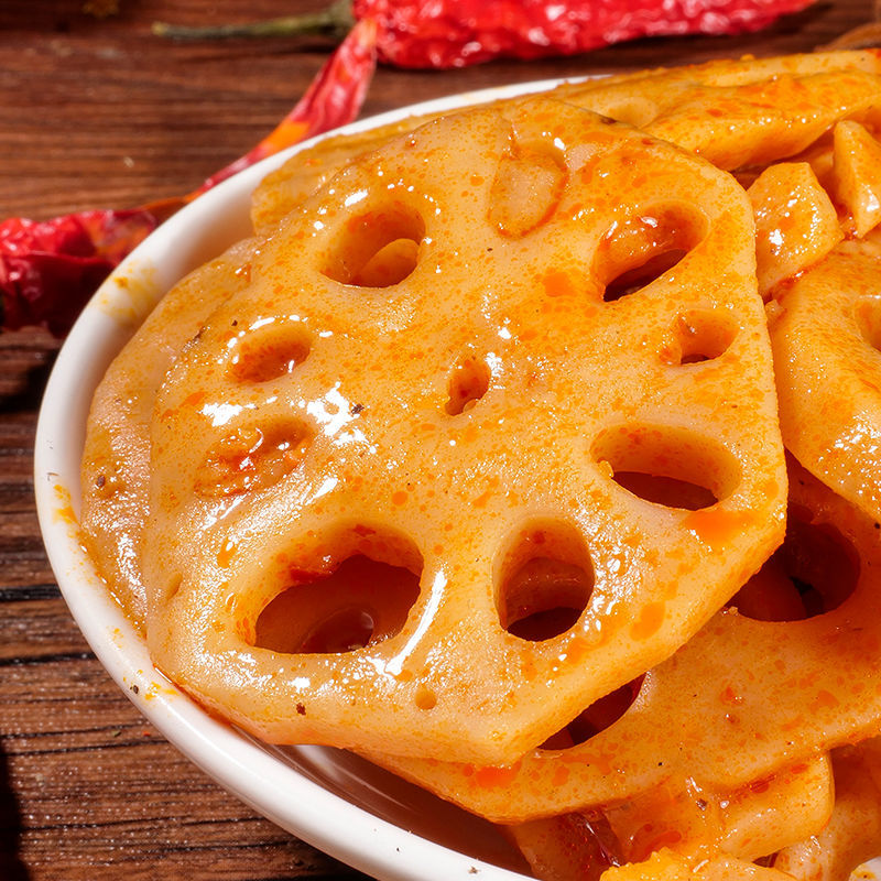 香辣麻辣藕片黑鸭味脆藕片莲藕海带丝海带片小零食卤藕开袋即食黑鸭味