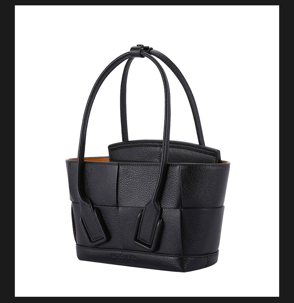 bottega veneta葆蝶家bv arco系列 女士经典编织迷你手提包 黑色