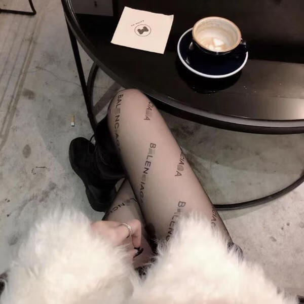 森甘雨2条字母丝袜女秋款印字黑丝打底袜印连裤袜定 b字母黑色1条 纯