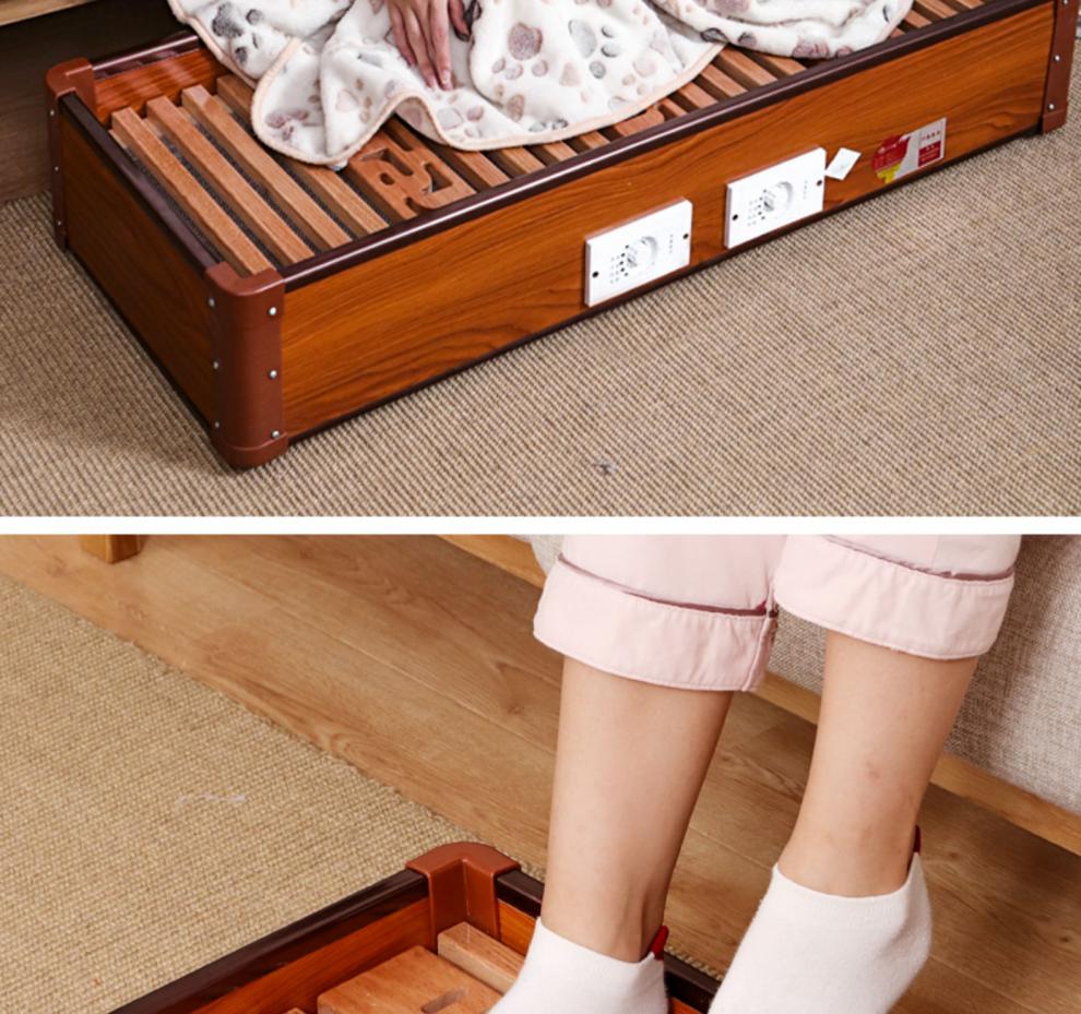 长寿脚炉实木取暖器家用暖脚器烤脚电火箱烤火炉小型烘脚神器电火桶