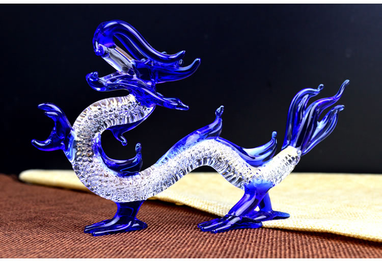 安格里水晶十二生肖龙摆件生日礼物家居装饰办公桌客厅属相左青龙风水