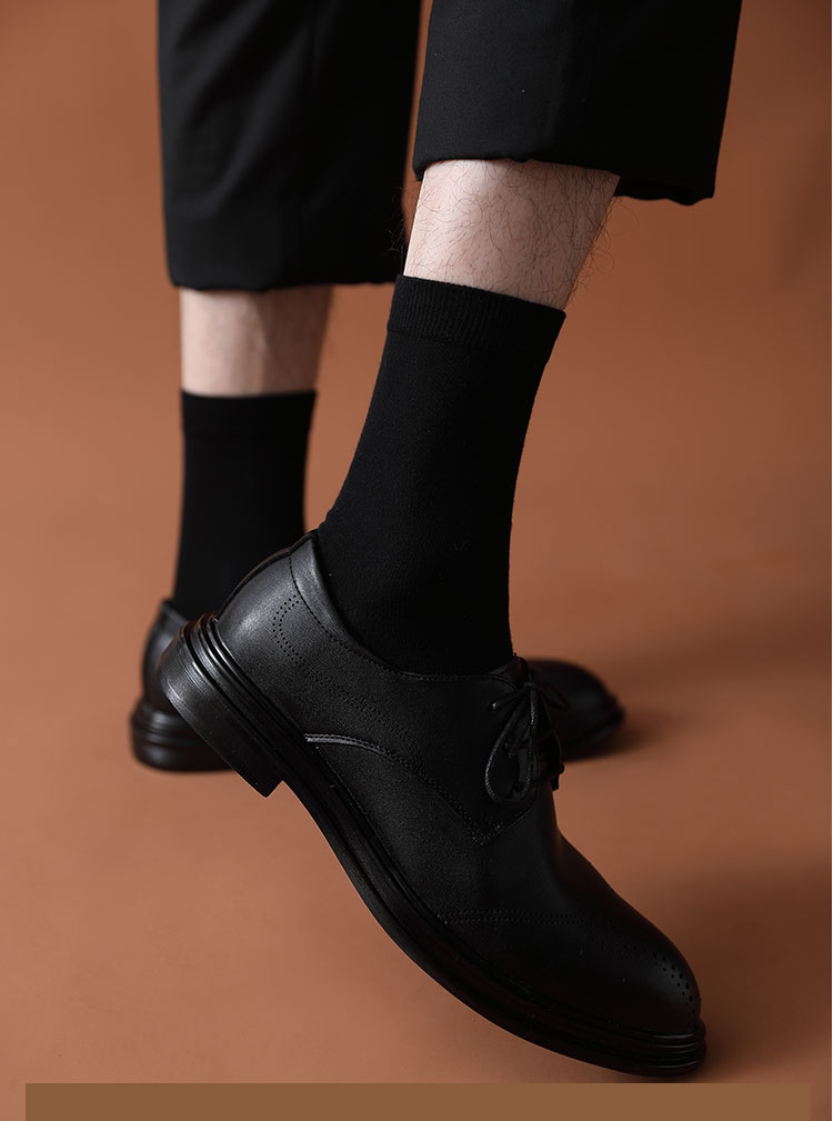 猫人3双男士皮鞋袜子男商务正装中筒袜婚纱照西裤长袜精英白领纯色袜