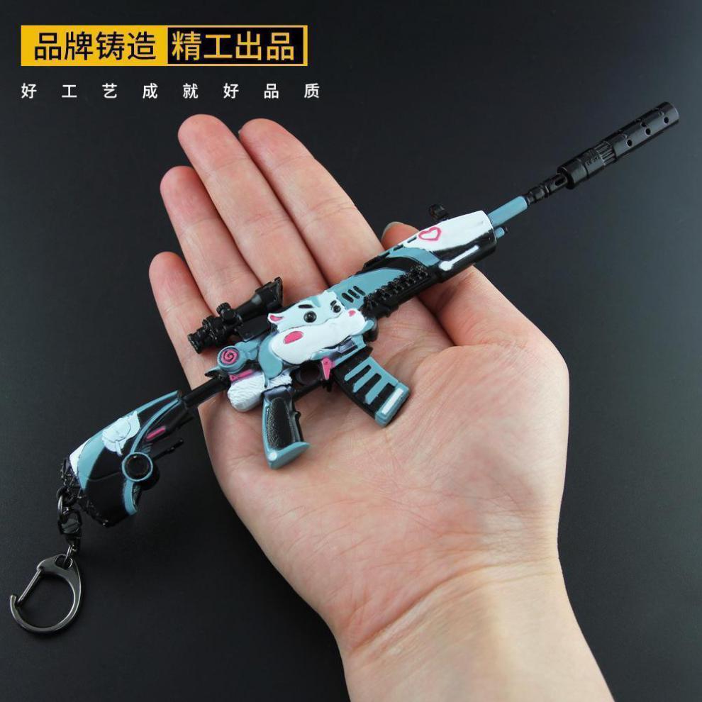 背包挂件m416仓鼠灰灰玩具枪吃鸡和平精英五爪金龙钥匙扣金属模型套装